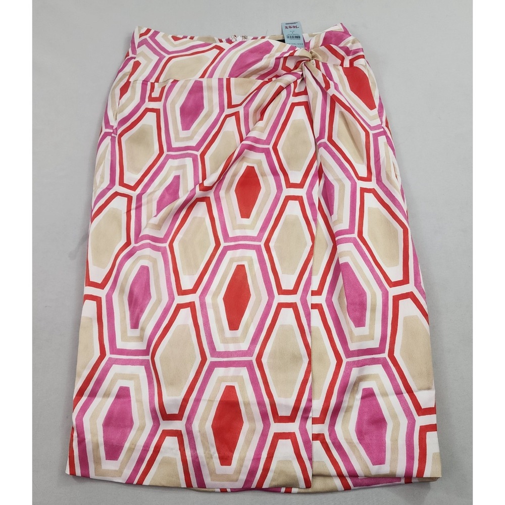 Ann Taylor skirt sz 2 P petite womens pink red 36859580 zip polyester $119